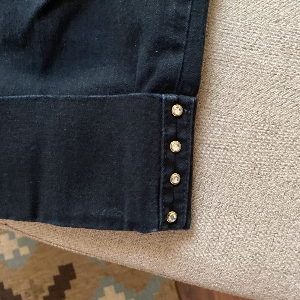 NYDJ black cuffed Bling Capri jeans. - Picture 2 of 6
